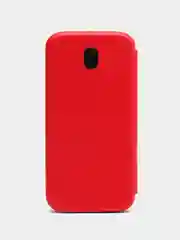 Красный чехол-книжка для Samsung Galaxy J 7 (2017), Samsung J7 (2017), Самсунг J 7, экокожа