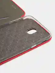 Красный чехол-книжка для Samsung Galaxy J 7 (2017), Samsung J7 (2017), Самсунг J 7, экокожа
