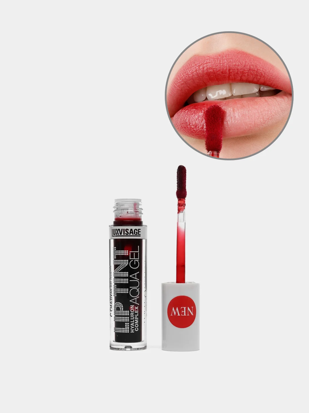 Багровый гель-тинт для губ с Luxvisage (Люксвизаж), Lip Tint Aqua Gel Hyaluron, тон 01-06
