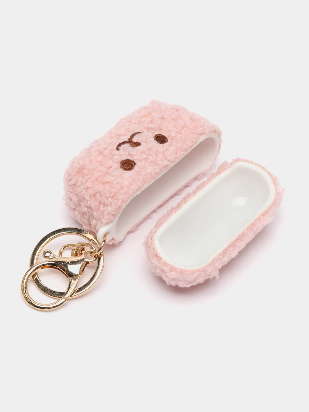Розовый чехол для наушников AirPods Pro 1, 2, 3. Пушистый чехол для Apple