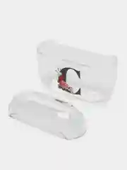 Вишнёвый чехол для наушников Apple AirPods 1, 2, 3, Pro, пластиковый прозрачный с буквой