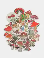 Наклейки стикеры Грибы / Грибочки, 50 штук