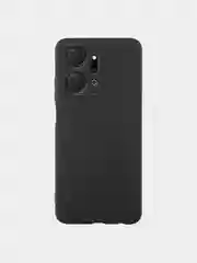 Черный чехол BROSCORP для Honor X7a матовый, силиконовый, тонкий, бортик вокруг камер