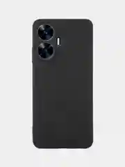 Черный чехол BROSCORP для Realme C55 матовый силиконовый тонкий, бортик вокруг камер