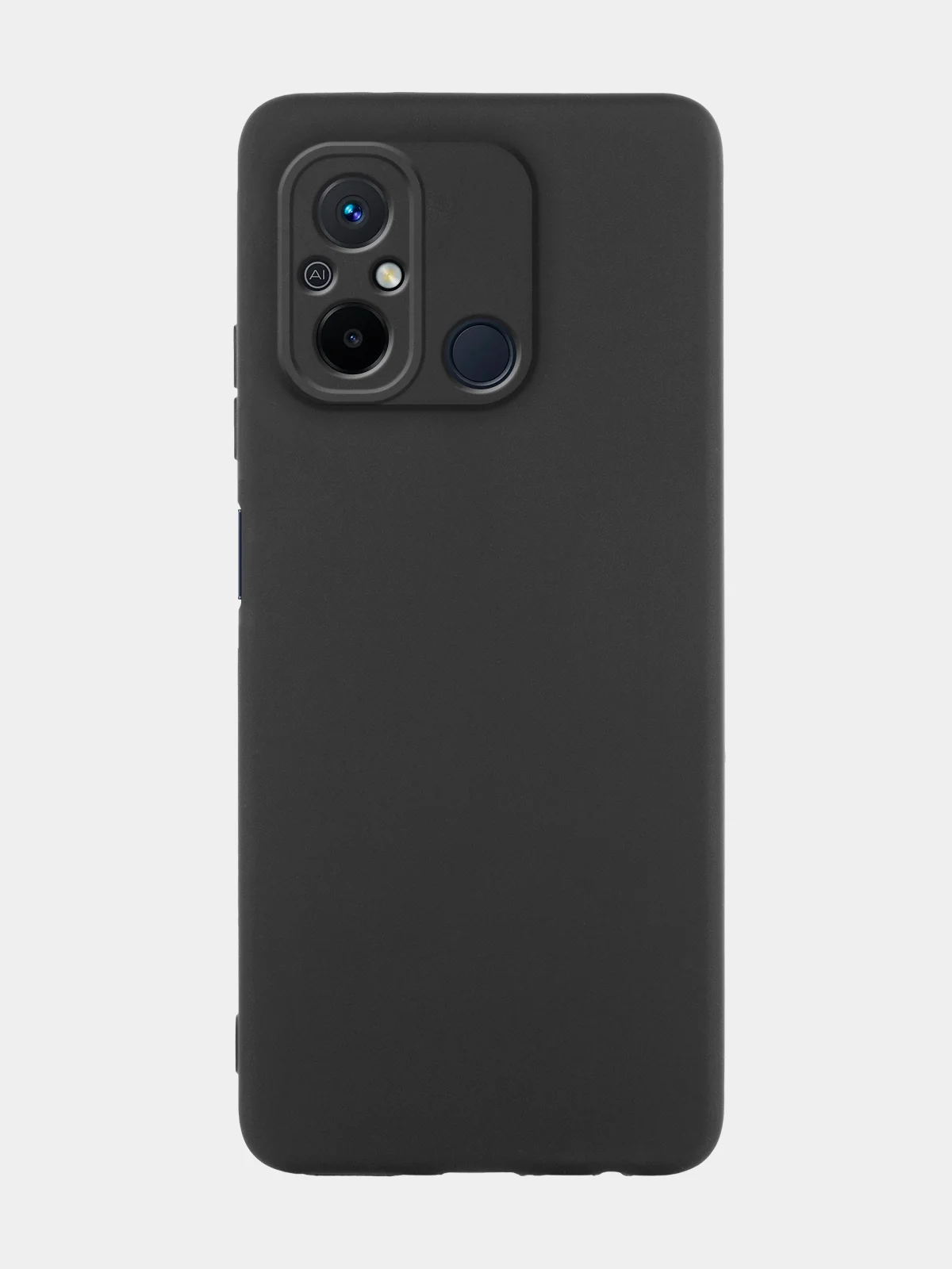 Черный чехол BROSCORP для Xiaomi Redmi 12С матовый силиконовый тонкий, бортик вокруг камер