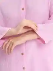 Лавандовый костюм женский с шортами, пляжный костюм, муслин, рубашка, шорты