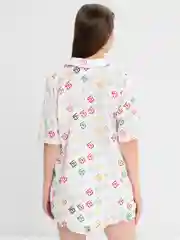 Молочный женский с шортами, летний комплект двойка оверсайз