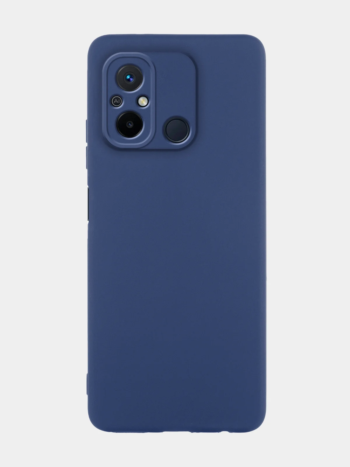 Синий чехол BROSCORP для Xiaomi Redmi 12С матовый силиконовый тонкий, бортик вокруг камер