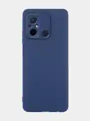 Синий чехол BROSCORP для Xiaomi Redmi 12С матовый силиконовый тонкий, бортик вокруг камер
