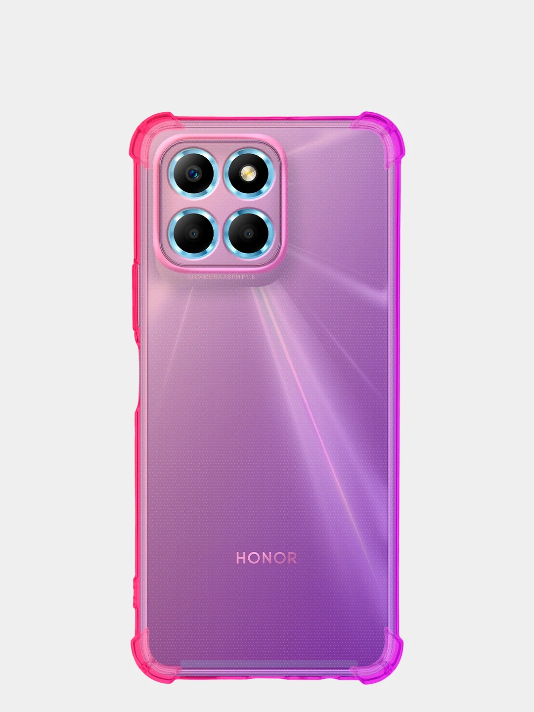 Розовый противоударный чехол BROSCORP для Honor X6 и X8 5G силиконовый, с усиленными углами