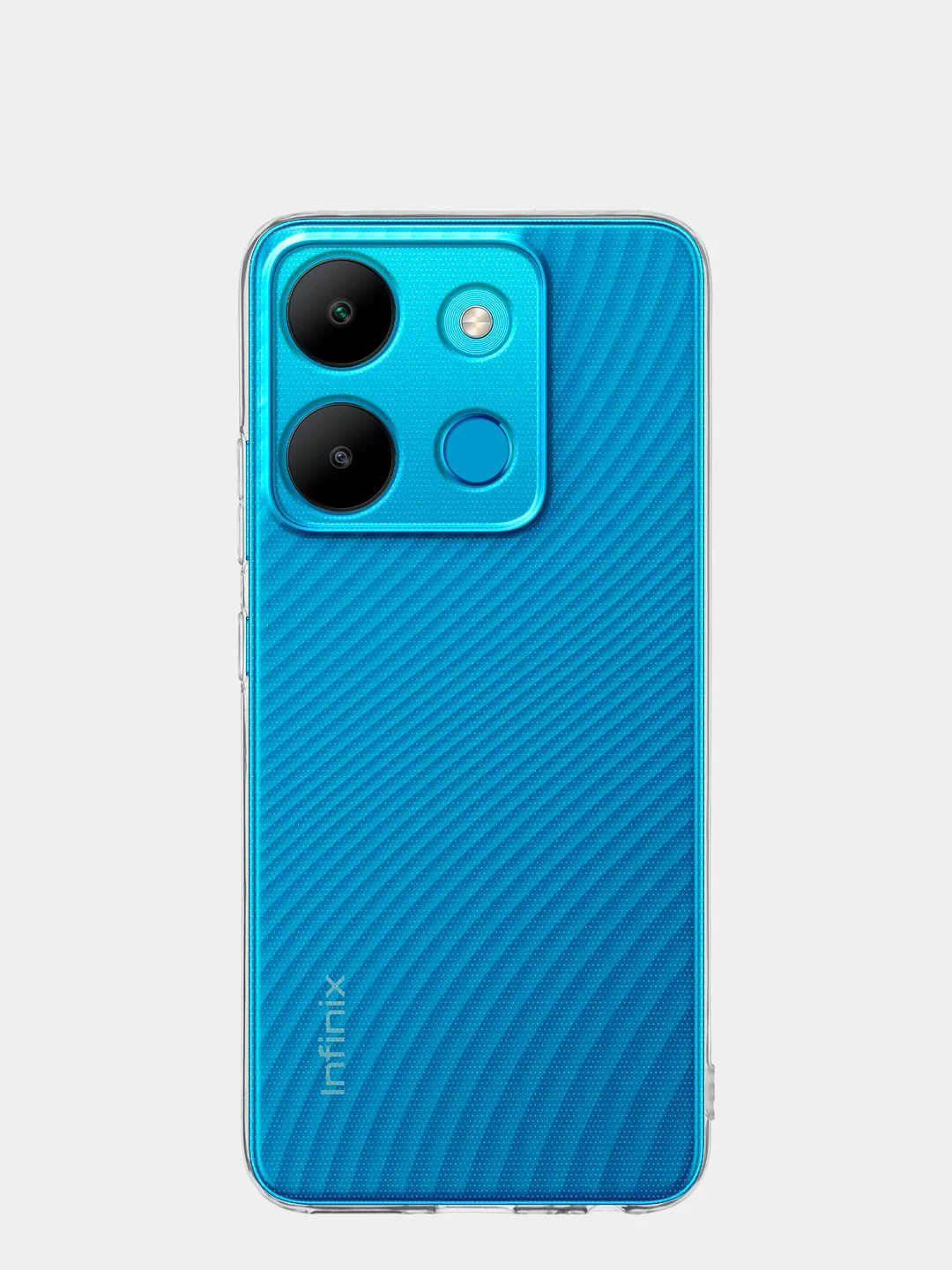 Прозрачный силиконовый чехол BROSCORP для Infinix Smart 7 прозрачный с защитой камер и от прилипания