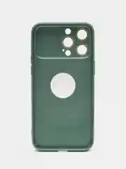 Зеленый чехол на iPhone 11/12/13/14/Pro Max, Айфон Про Макс, магнитный поликарбонат, MagSafe