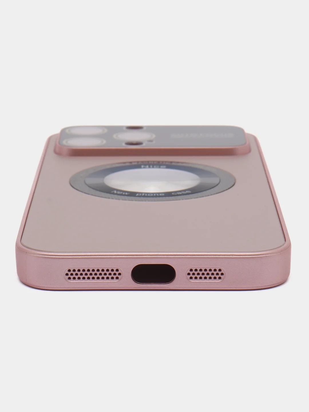 Розовый чехол на iPhone 11/12/13/14/Pro Max, Айфон Про Макс, магнитный поликарбонат, MagSafe