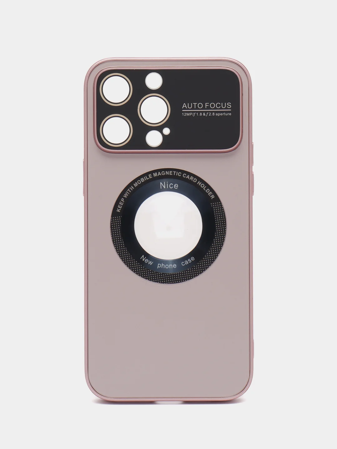 Розовый чехол на iPhone 11/12/13/14/Pro Max, Айфон Про Макс, магнитный поликарбонат, MagSafe