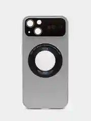 Серебряный чехол на iPhone 11/12/13/14/Pro Max, Айфон Про Макс, магнитный поликарбонат, MagSafe