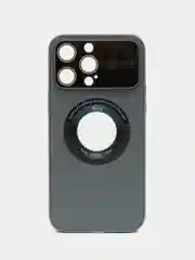 Серый чехол на iPhone 11/12/13/14/Pro Max, Айфон Про Макс, магнитный поликарбонат, MagSafe