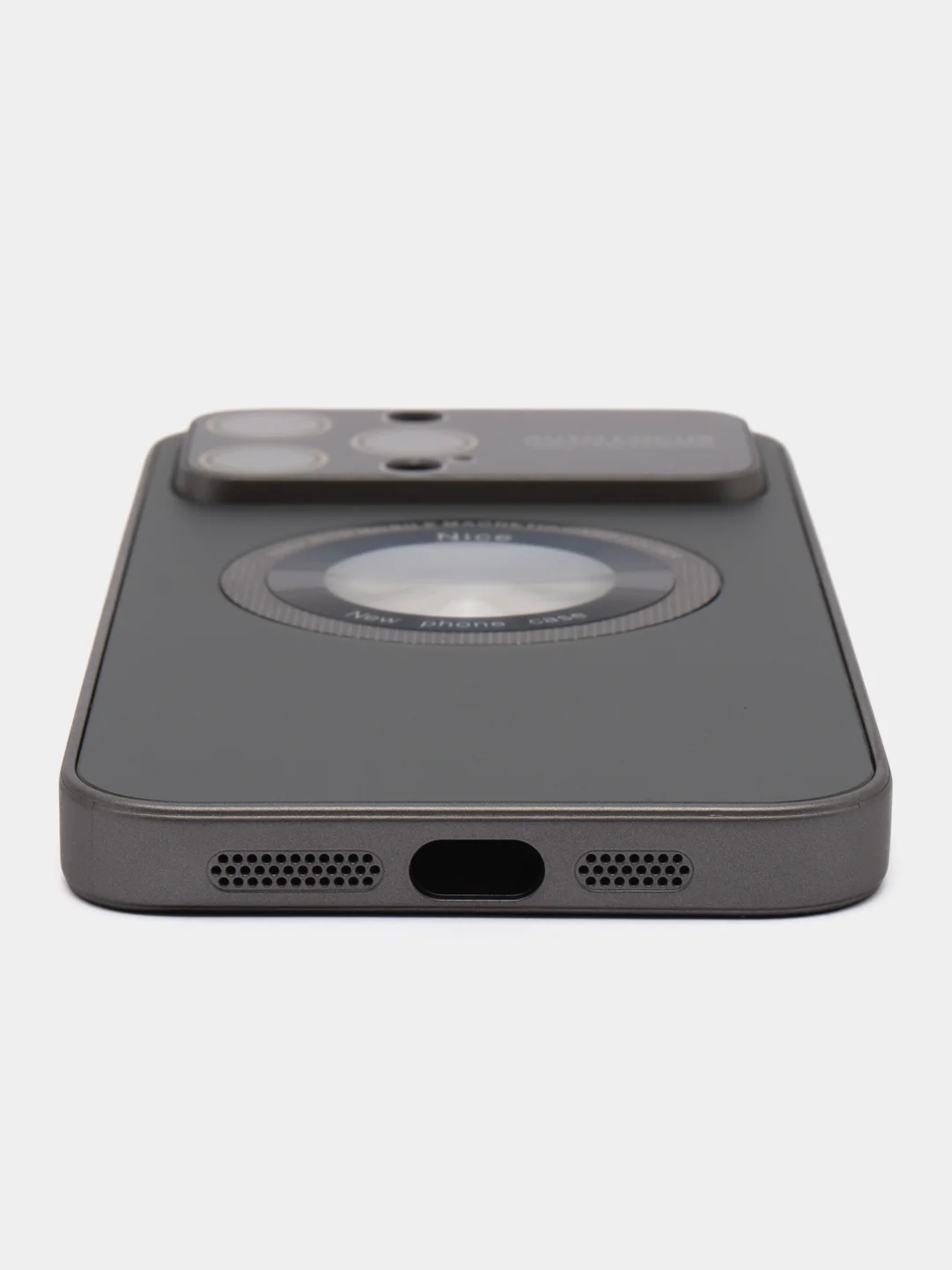 Серый чехол на iPhone 11/12/13/14/Pro Max, Айфон Про Макс, магнитный поликарбонат, MagSafe