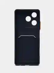 Темно-синий силиконовый чехол для Infinix Hot 30, с защитой камеры, прозрачный