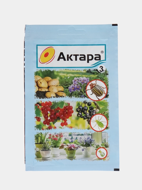 От колорадского жука Актара сухая, инсектицид от тли, цикадки, белокрылки, 3гр, ВХ