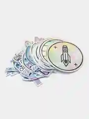Серебряный наклейки-стикеры "Космос", 50 штук, хэллуин, монстры, страшилки