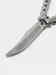 Тёмно-серый нож-бабочка (балисонг), тренировачный, складной 16,5 см