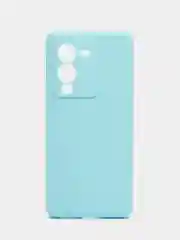Голубой чехол для Vivo V25 Pro 5G силиконовый (Виво В25 про 5джи)  с защитой камеры