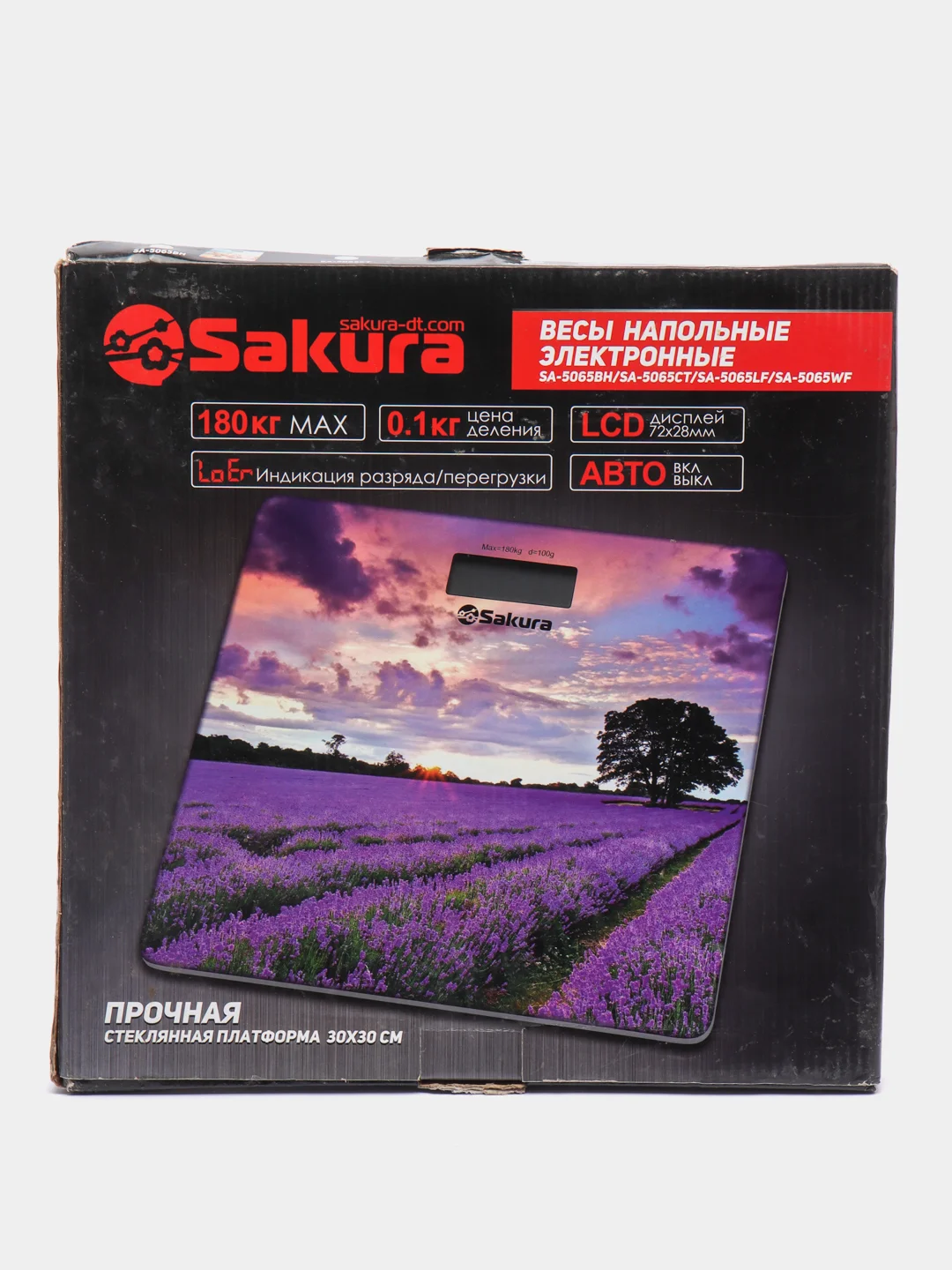 Весы напольные Sakura SA-5065LF ultraslim электронные, лавандовое поле, до 180 кг