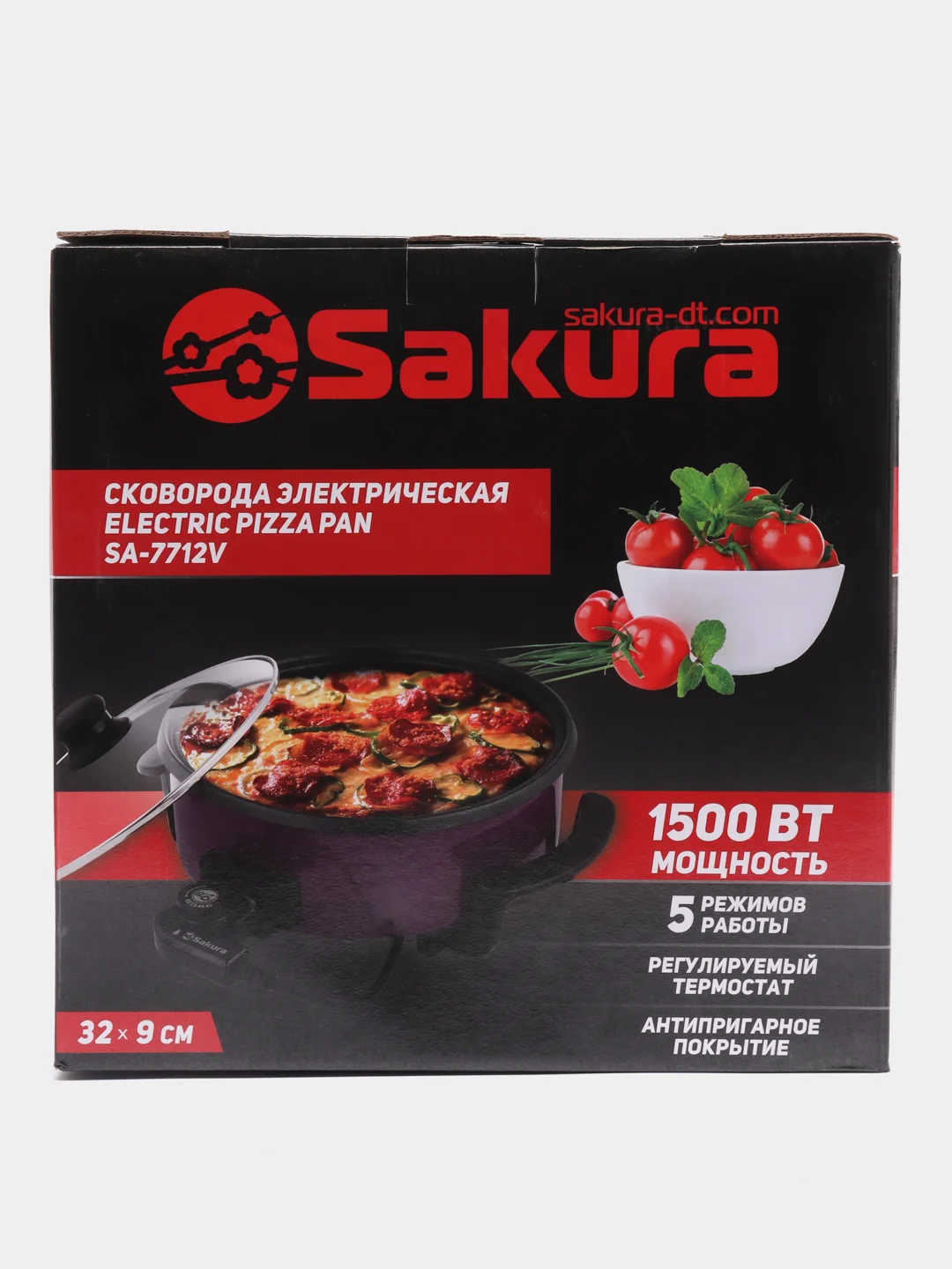 Фиолетовый электросковорода Sakura SA-7712V 32*9см