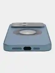 Голубой чехол на iPhone 11/12/13/14/Pro Max, Айфон Про Макс, магнитный поликарбонат, MagSafe