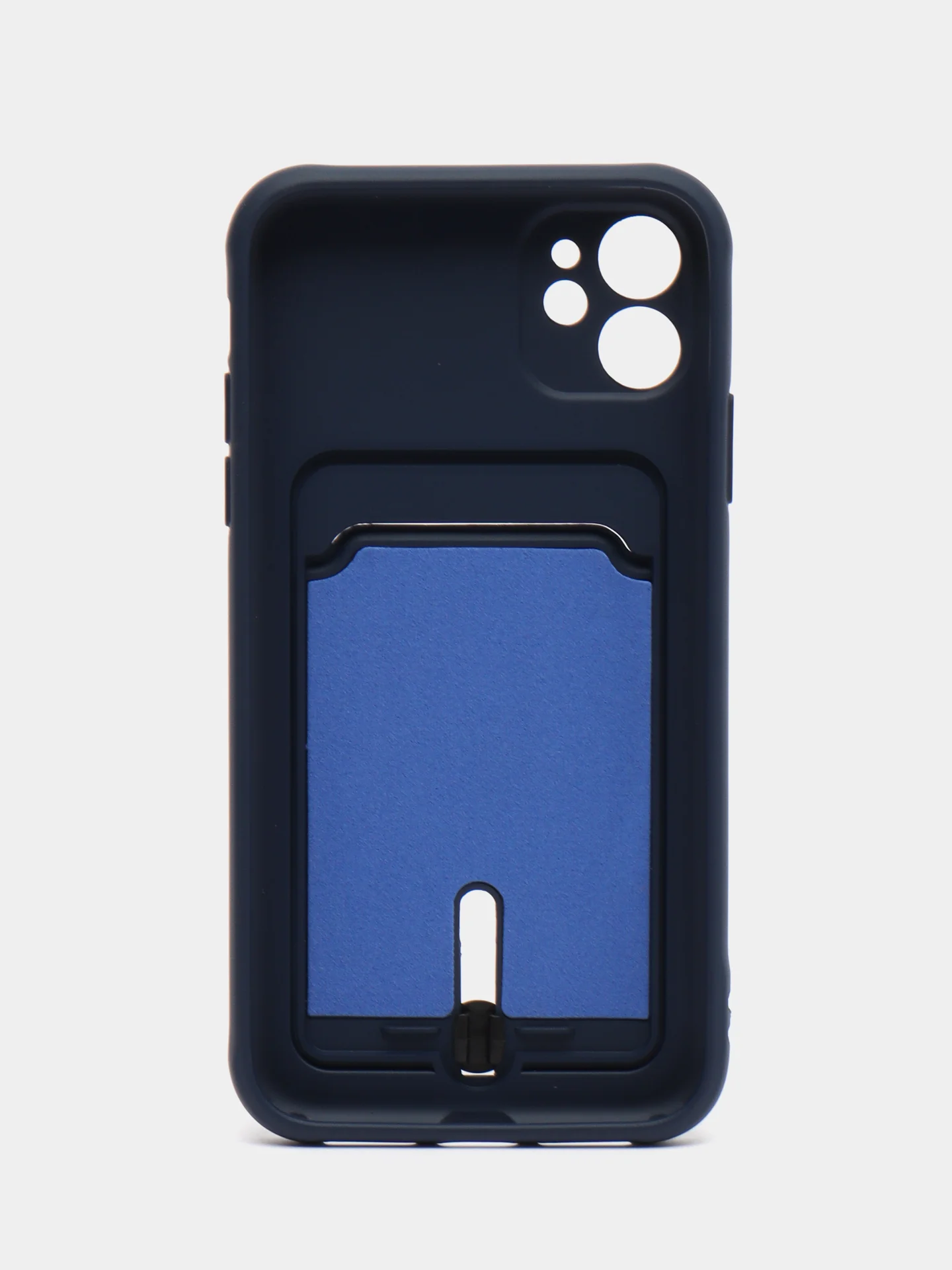 Темно-синий чехол для iPhone 14, 13, 12, 11 Pro Max, XS/X, XR, 7 / 8, Plus с карманом для карт