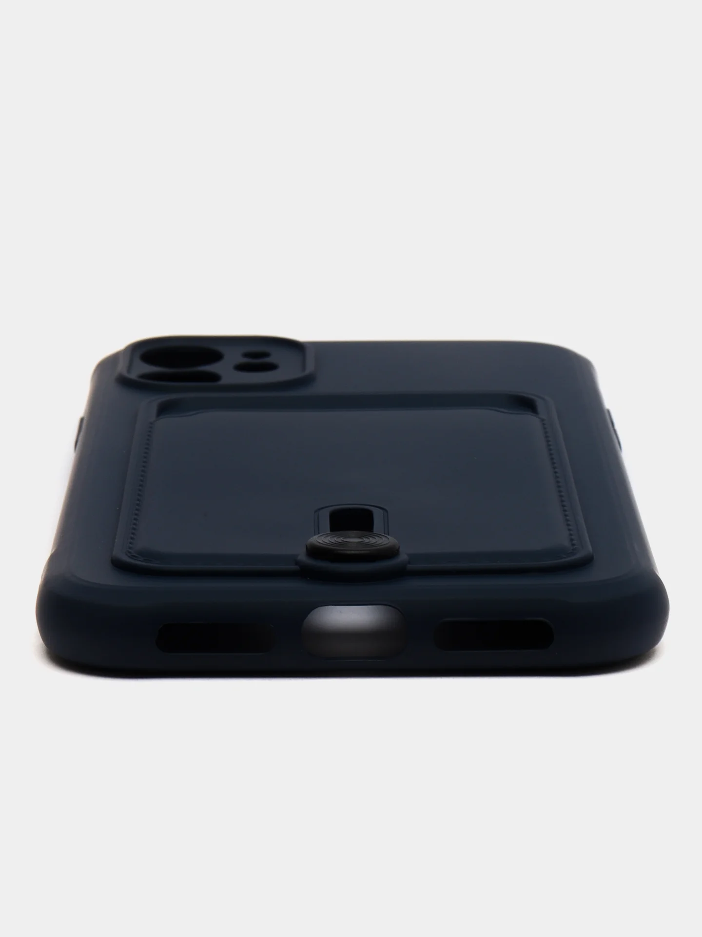Темно-синий чехол для iPhone 14, 13, 12, 11 Pro Max, XS/X, XR, 7 / 8, Plus с карманом для карт