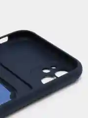 Темно-синий чехол для iPhone 14, 13, 12, 11 Pro Max, XS/X, XR, 7 / 8, Plus с карманом для карт