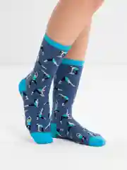 Синий носки с принтом "Cool", унисекс