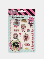 Наклейки - татуировки светящиеся L.O.L. Surprise!, 3 листа, диз. 1