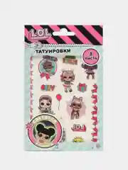 Наклейки - татуировки светящиеся L.O.L. Surprise!, 3 листа, диз. 1