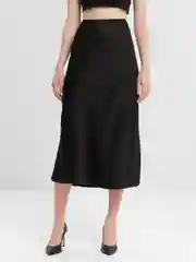 Черный юбка миди из экошелка