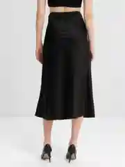 Черный юбка миди из экошелка