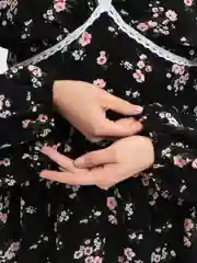 Черный платье женское летнее с длинными рукавами SHARMIN