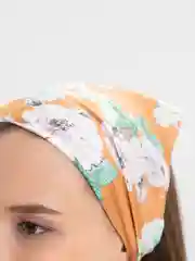 Зеленый косынка-бандана на резинке с принтом