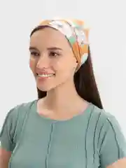 Зеленый косынка-бандана на резинке с принтом