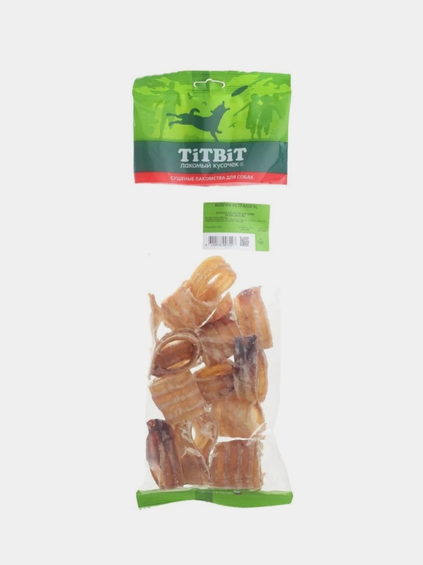 Лакомство для собак Titbit Колечки из трахеи, 120г