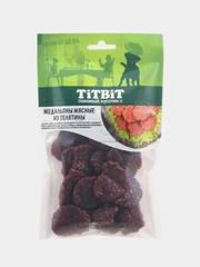 Лакомство для собак Titbit Медальоны мясные, из телятины, 80 г