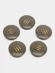 Серебряный пуговицы, 5 штук, d 3.0 см