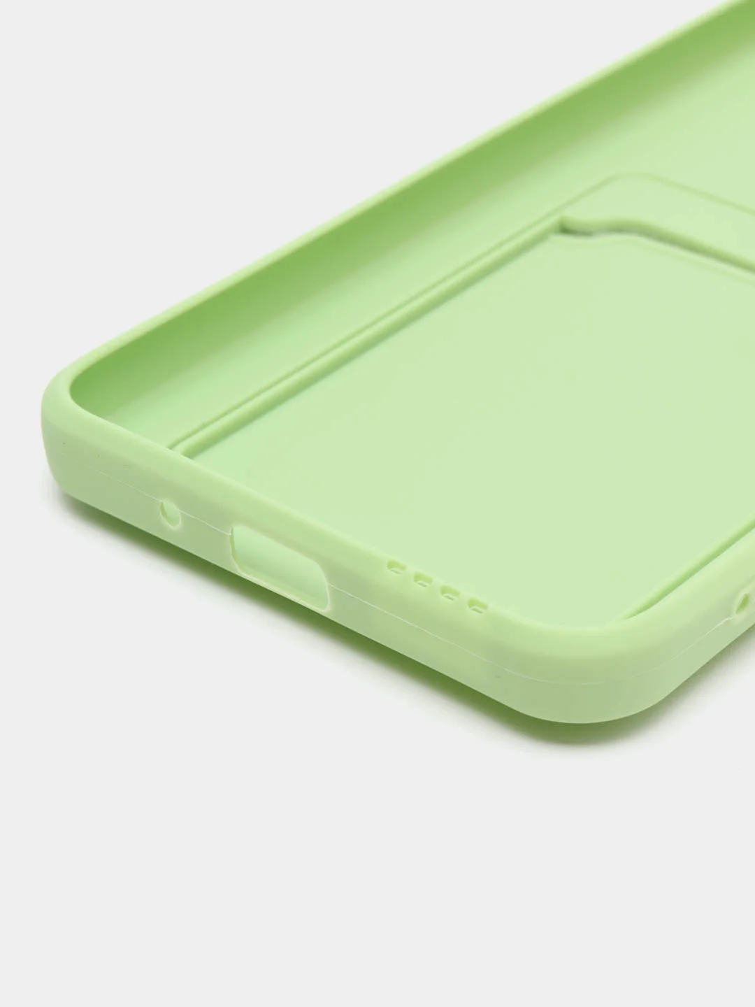 Зеленый силиконовый чехол для Xiaomi Redmi 9A (Сяоми Редми 9А), с карманом для карт, прозрачный