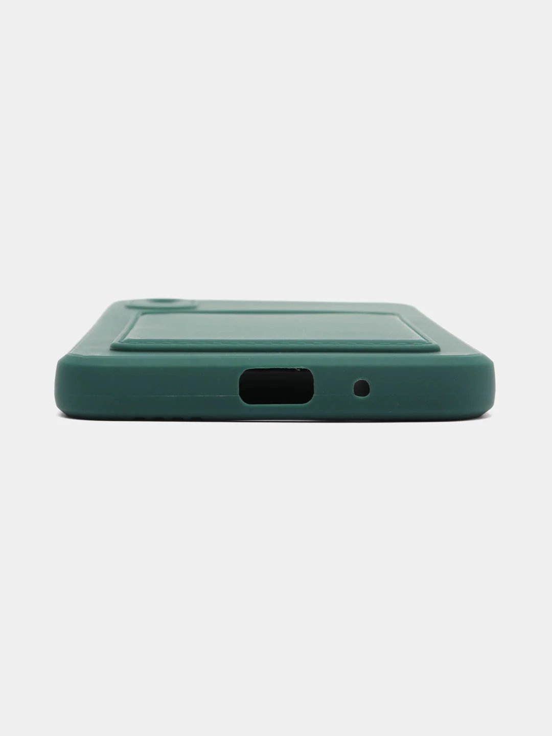 Тёмно-зелёный силиконовый чехол для Xiaomi Redmi 9A (Сяоми Редми 9А), с карманом для карт, прозрачный