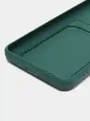 Тёмно-зелёный силиконовый чехол для Xiaomi Redmi 9A (Сяоми Редми 9А), с карманом для карт, прозрачный