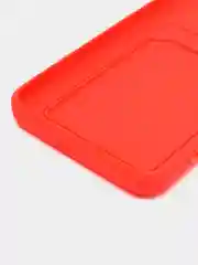Красный силиконовый чехол для Xiaomi Redmi 9A (Сяоми Редми 9А), с карманом для карт, прозрачный
