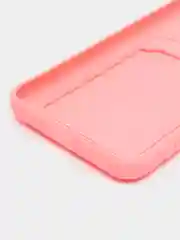 Пудровый силиконовый чехол для Xiaomi Redmi 9A (Сяоми Редми 9А), с карманом для карт, прозрачный