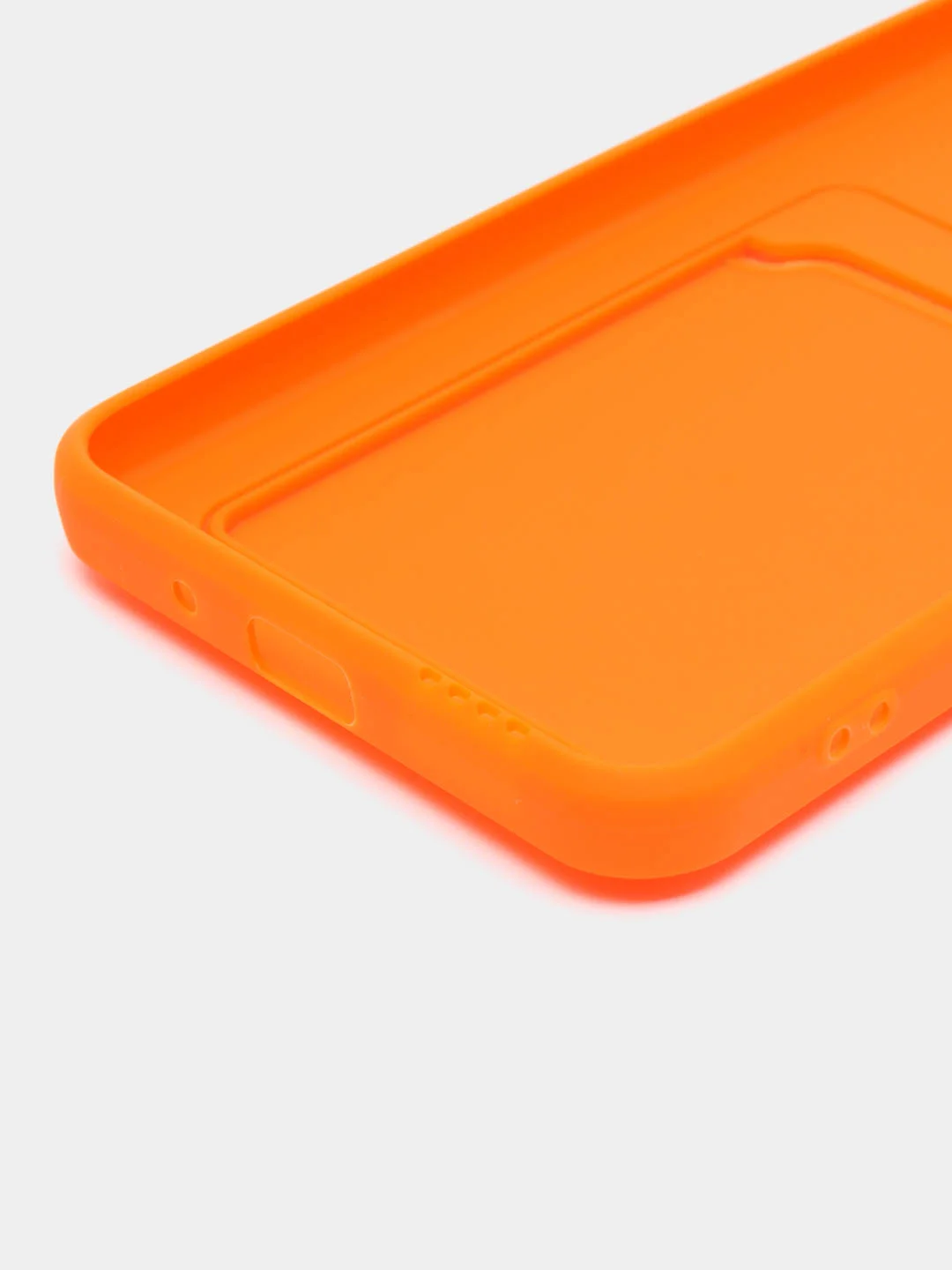 Оранжевый силиконовый чехол для Xiaomi Redmi 9A (Сяоми Редми 9А), с карманом для карт, прозрачный