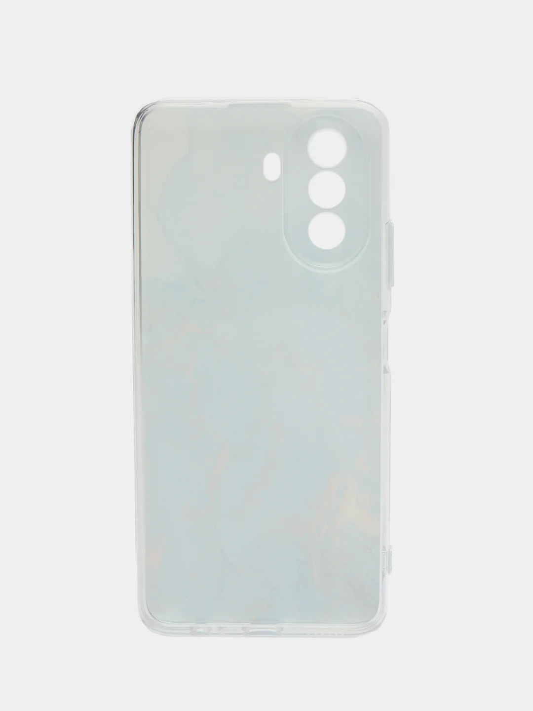 Светло-синий силиконовый чехол на Huawei Nova Y70 / Хуавей Нова Y70, с рисунком, защита камеры